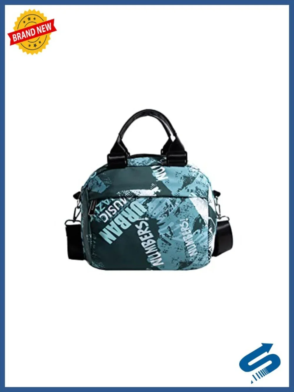 Canvas Crossbody Tote Handbag with Multiple Pockets, Adjustable Strap for
